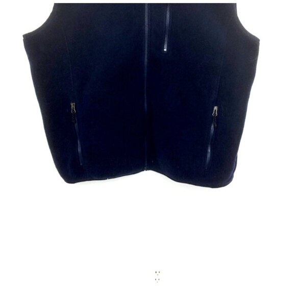 LL Bean Dark Blue Fleece Vest Jacket Mens XL Hiking USA Full Zip Pockets - Picture 3 of 8